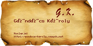 Göndöcs Károly névjegykártya